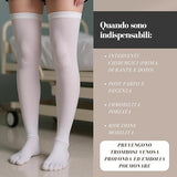 Calze Antitrombo a Compressione Graduata con Fondo di Ispezione CCL1 (18–24 mmHg) – Autoreggenti, Traspiranti, Senza Cuciture – Uso Peri-operatorio/Immobilità su Indicazione Medica
