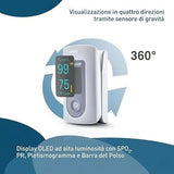 Saturimetro Da Dito Professionale Certificato, Ad Alta Precisione Per Misurare SpO₂, Frequenza Cardiaca, Indice Di Perfusione E PPG, Con Allarme, Uso Domestico E Clinico; Modello: YX301