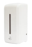 Dispenser Automatico Sapone 850ML, Design seplice e ergonomico adatto a luoghi pubblici, Protezione Anti-Manomissione, Striscia LED con percetuale liquido, Attacco a parete, Bianco.