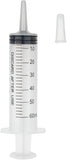 Siringa Monouso con Cono Catetere Senza Ago – Graduata, Latex Free, in Polipropilene Trasparente, Confezione da 25 Pezzi (50 ml – 60 ml)