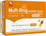 Test Antidroga Urine 8 in 1, Drug Test per Rilevamento Cocaina, Cannabis, Oppiacei, Metadone, Anfetamine, Metanfetamine, Benzodiazepine e Buprenorfina. 25 Test.