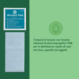 Salviette disinfettanti a base di alcool isopropilico 70% dimensioni 60x30 mm confezionati singolarmente Alchol Pad