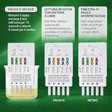 Test Antidroga Urine 8 in 1, Drug Test per Rilevamento Cocaina, Cannabis, Oppiacei, Metadone, Anfetamine, Metanfetamine, Benzodiazepine e Buprenorfina. 125 Test.
