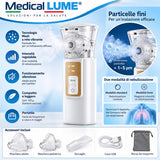 Nebulizzatore Aerosol Portatile a Rete Vibrante Mesh M105T, Inalatore Silenzioso con Intensità Regolabile, Nebulizzazione a Particelle Fini, Design Compatto e Leggero, per Adulti e Bambini
