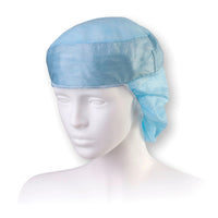 Cuffia Medica Monouso DORA Long con Snood – Anti-sudore, per Capelli Lunghi, Colore Blu
