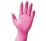 Dettaglio texture guanto nitrile rosa easyCARE grip dita