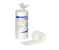 Tamponi in cellulosa pretagliati in rotolo CellPAD. Elevata assorbenza, ideali per medicazioni e uso ospedaliero. Confezioni sterili, CE.