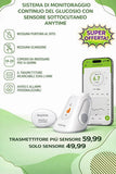 Sistema di Monitoraggio Continuo del Glucosio per la Glicemia con Sensore Sottocutaneo, Auto-Applicatore e Trasmettitore ANYTIME CT3 - Consegna 24/48h
