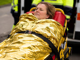 Coperta Isotermica Monouso Oro/Argento 210x160 cm – Pronto Soccorso Emergenze, Anti Ipotermia, Termica Impermeabile e Resistente. ( Conf. 10 pezzi )