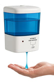 Dispenser Automatico Sapone 750ML, Design semplice e ergonomico adatto anche a luoghi pubblici, Attacco a parete, Bianco e Blu.