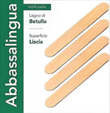 Abbassalingua in Legno Monouso NON Sterili con Bordi Arrotondati - Spatole per Uso Medico & Industriale - Confezione da 10 pacchi da 100 pezzi (1000 Pezzi)