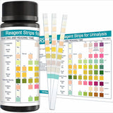 Strisce Test delle Urine (100 pezzi),11 parametri Analisi Stick, Reattive per Urinalisi con cartella colori di riferimento.